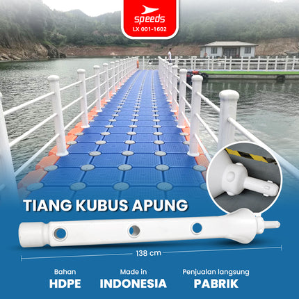 SPEEDS Tiang 138cm Handrail Kubus Apung HDPE Dermaga Apung 3 Lubang Magic Float LX 001-1602