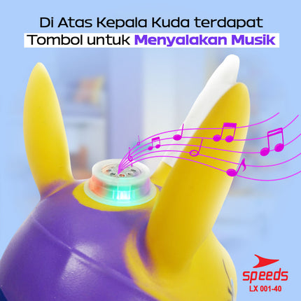 SPEEDS Mainan Tunggangan Kuda Kudaan Karet Rocking Horse Animal Jumping House 001-40