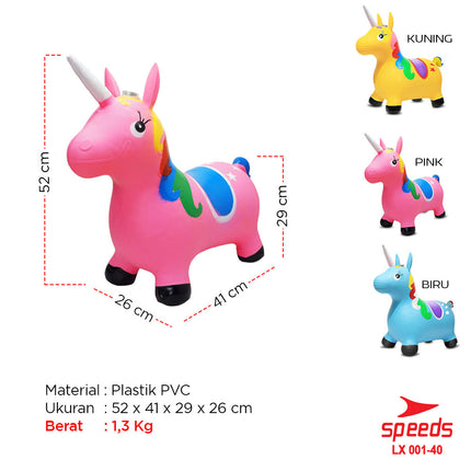 SPEEDS Mainan Tunggangan Kuda Kudaan Karet Rocking Horse Animal Jumping House 001-40