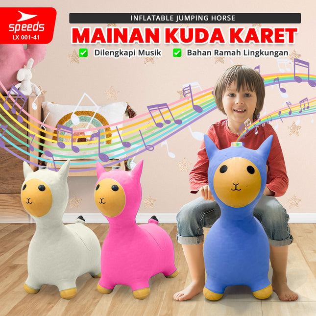 SPEEDS Jumping Inflatable Horse Hiburan Anak Mainan Kuda Kudaan Anak Karet Tiup Kids Toys 001-41
