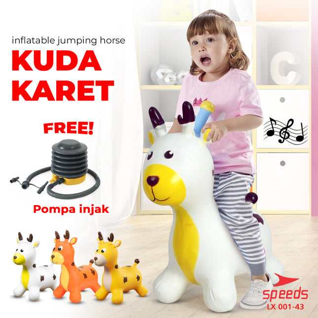 SPEEDS Mainan Kuda Kudaan Karet Rocking Horse Animal Jumping Horse 001-43
