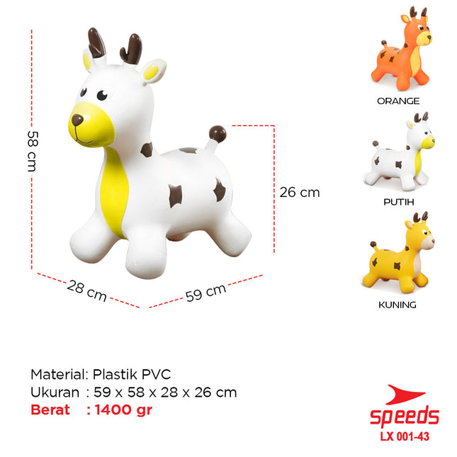 SPEEDS Mainan Kuda Kudaan Karet Rocking Horse Animal Jumping Horse 001-43
