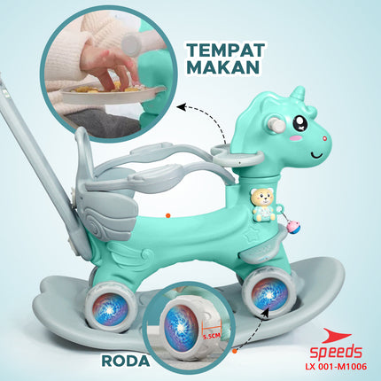 Mainan SNI Kuda Kudaan 4in1 Mainan Anak Jungkat Jungkit Balance Horse Model Rocking Horse Berstandar 001-M1006