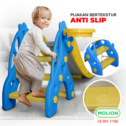Mainan SNI Perosotan Anak Mainan Prosotan HDPE Seluncuran Anak Playground Free Ring Basket Berstandar 001-M1106