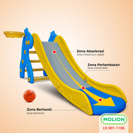 Mainan SNI Perosotan Anak Mainan Prosotan HDPE Seluncuran Anak Playground Free Ring Basket Berstandar 001-M1106