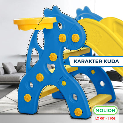 Mainan SNI Perosotan Anak Mainan Prosotan HDPE Seluncuran Anak Playground Free Ring Basket Berstandar 001-M1106