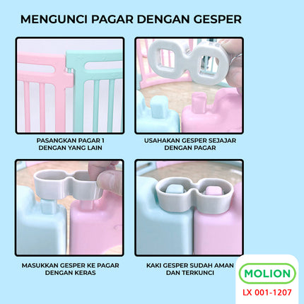 SNI Pagar Bayi Pagar Mainan Anak Playfence Pagar Bayi Baby Fence Lingkaran 360° Safety Berstandar 001-M1207