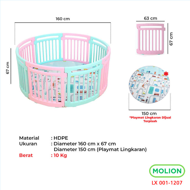 SNI Baby Playpen Play Fence Playard Playfence Baby Fence 360° Circle Safety Standard 001-M1207
