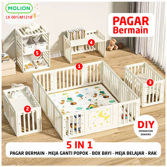 Pagar Bayi Pagar Mainan Anak HDPE Multifungsi Baby Fence Kokoh Play Fence Pagar Anak 001-M1210