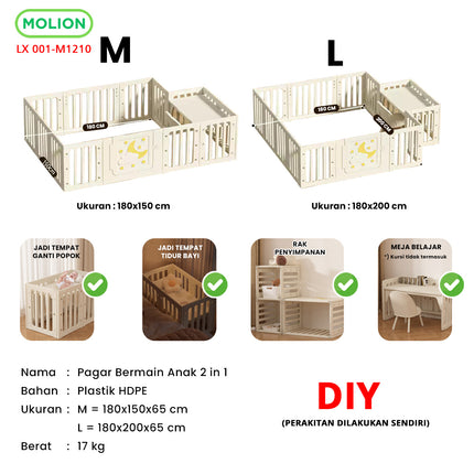 Baby Playpen Multifunctional HDPE Baby Fence Sturdy Play Fence Baby Fence 001-M1210