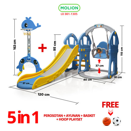Mainan SNI Prosotan Ayunan Perosotan Ayunan Seluncuran Anak 3in1 Premium Berstandar 001-M1305