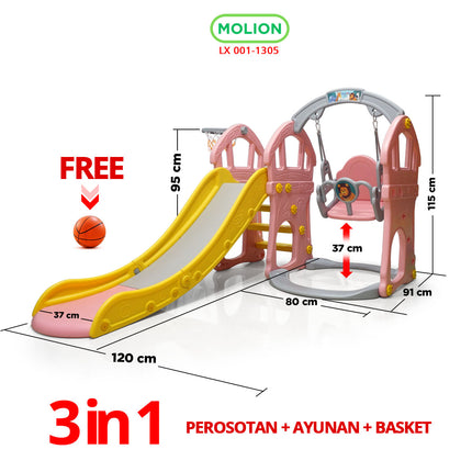 Mainan SNI Prosotan Ayunan Perosotan Ayunan Seluncuran Anak 3in1 Premium Berstandar 001-M1305