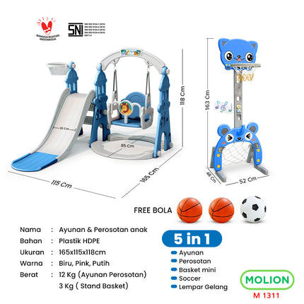 Mainan SNI Prosotan Perosotan HDPE Ring Basket Seluncuran Swing Slide Playground Anak 001-M1311