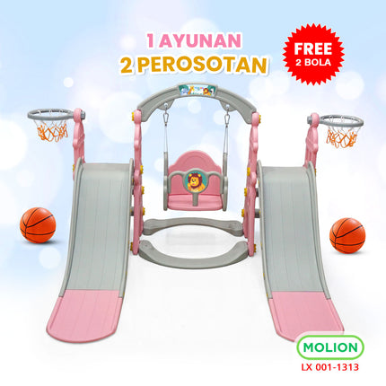 Mainan Prosotan Seluncuran Ayunan 5in1 Double Slide Perosotan Ganda Playground 001-M1313
