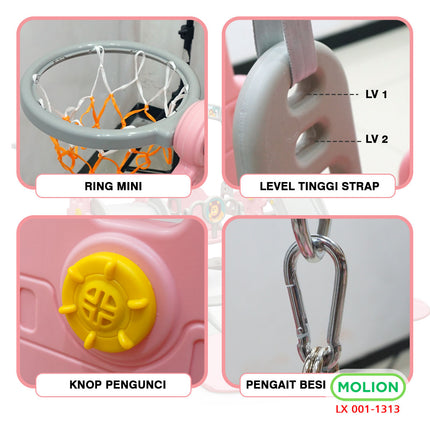 Mainan Prosotan Seluncuran Ayunan 5in1 Double Slide Perosotan Ganda Playground 001-M1313