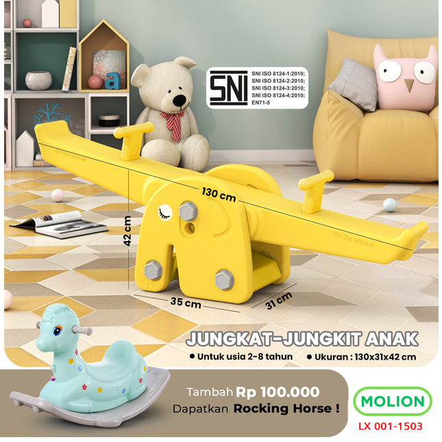 Mainan SNI Jungkat Jungkit Anak Seesaw Prosotan Jungkat-Jungkit Playground Perosotan Kuda Kudaan Berstandar 001-M1503