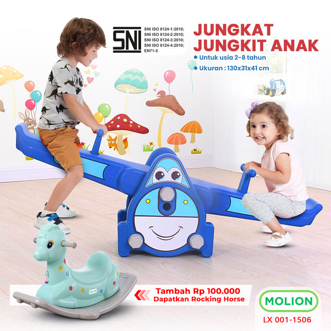 Mainan SNI Jungkat Jungkit Kuda Kudaan Mainan Anak Jungkat Jungkit Rocking Horse Bahan HDPE Jungkat-Jungkit Playground Berstandar 001-M1506