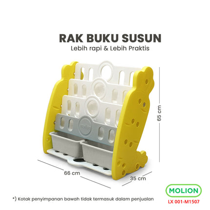 Rak Tempat Buku Anak 3 Susun Majalah Komik Rak Susun Penyimpanan Organizer Kuda Kudaan Prosotan LX 001-M1507