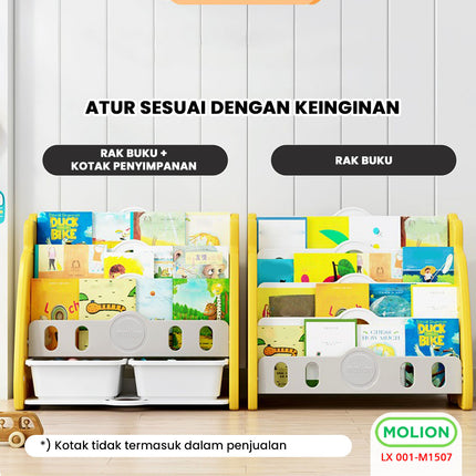 Rak Tempat Buku Anak 3 Susun Majalah Komik Rak Susun Penyimpanan Organizer Kuda Kudaan Prosotan LX 001-M1507