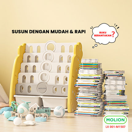 Rak Tempat Buku Anak 3 Susun Majalah Komik Rak Susun Penyimpanan Organizer Kuda Kudaan Prosotan LX 001-M1507