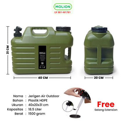 SPEEDS Water Tank HDPE Container Water 18.5L Food Grade Tank Galon Air Jerigen Gallon Portable Water Picnic Dispenser 001-M1701