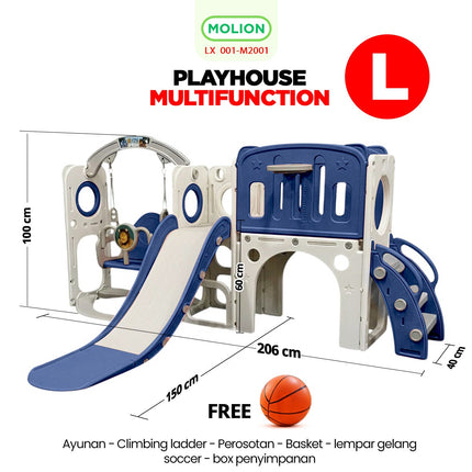 Mainan Prosotan 6in1 Playhouse Playground Slide Play House Indoor Outdoor Taman Bermain Anak 001-M2001