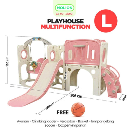 Mainan Prosotan 6in1 Playhouse Playground Slide Play House Indoor Outdoor Taman Bermain Anak 001-M2001