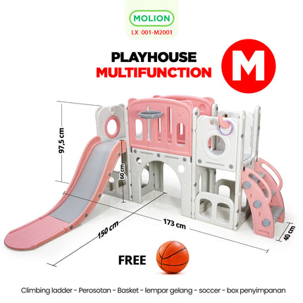 Mainan Prosotan 6in1 Playhouse Playground Slide Play House Indoor Outdoor Taman Bermain Anak 001-M2001