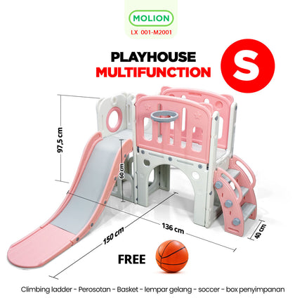 Mainan Prosotan 6in1 Playhouse Playground Slide Play House Indoor Outdoor Taman Bermain Anak 001-M2001