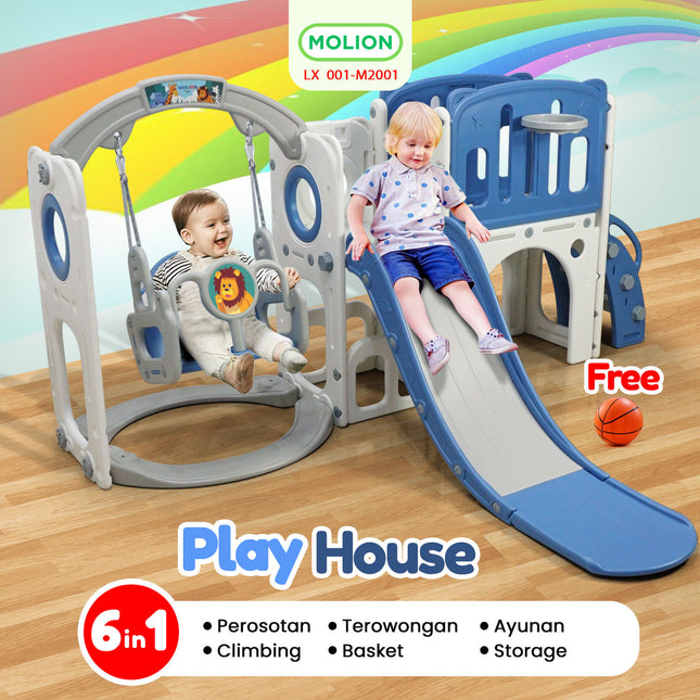 Mainan Prosotan 6in1 Playhouse Playground Slide Play House Indoor Outdoor Taman Bermain Anak 001-M2001