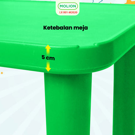 Children's Study Desk Thick Sturdy Rectangular HDPE Kids Table Preschool Kindergarten Rectangular Table 001-M2020