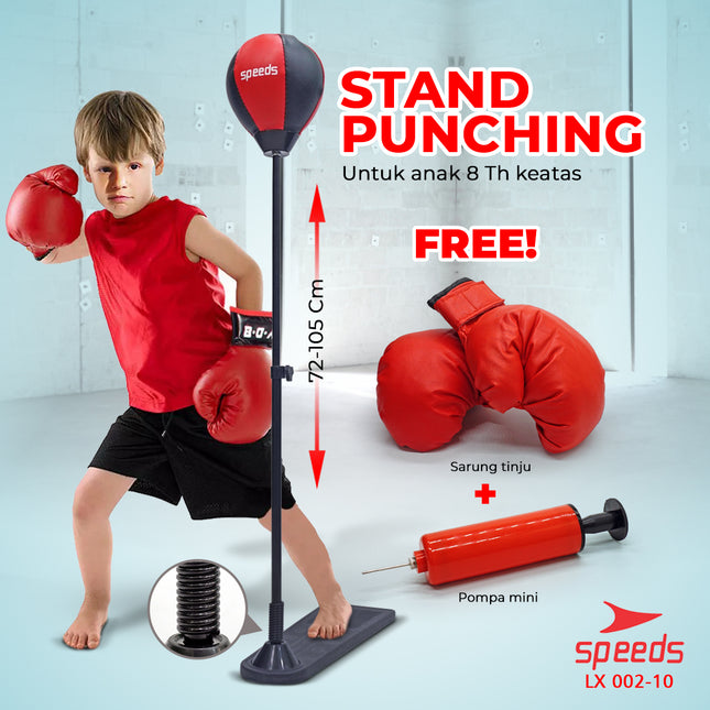 SPEEDS Samsak Boxing Speed Ball Standing Portable Alat Pukul Latihan Olahraga 002-10