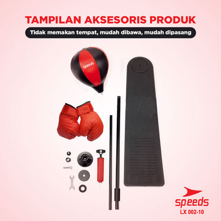SPEEDS Samsak Boxing Speed Ball Standing Portable Alat Pukul Latihan Olahraga 002-10