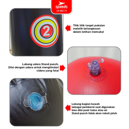 SPEEDS Samsak Tinju Samsak Anak Vertical Kids Punching Bag Titik Target Samsak Latihan Boxing Punch Bag Target 002-11