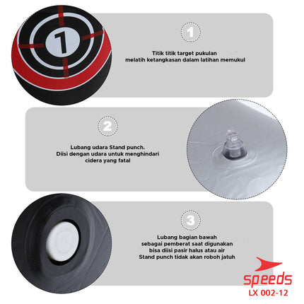 SPEEDS Samsak Boxing Samsak Beladiri Samsak Tinju Angin Berdiri Samsak Portable Punching Bag 002-12