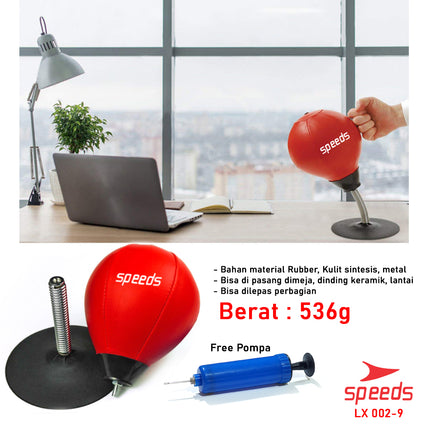 SPEEDS Bola Tinju Meja Bahan Kulit Untuk Pereda Stress Punching Boxing Ball Speed Ball Mini 002-9