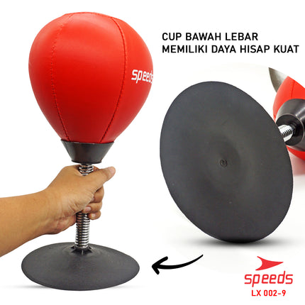 SPEEDS Bola Tinju Meja Bahan Kulit Untuk Pereda Stress Punching Boxing Ball Speed Ball Mini 002-9