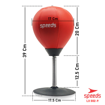 SPEEDS Bola Tinju Meja Bahan Kulit Untuk Pereda Stress Punching Boxing Ball Speed Ball Mini 002-9