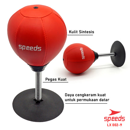 SPEEDS Bola Tinju Meja Bahan Kulit Untuk Pereda Stress Punching Boxing Ball Speed Ball Mini 002-9