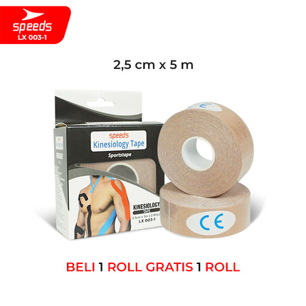 SPEEDS Kanesio Tape / Tapping / Kinesiology Tape 2.5cm x 5m Termurah Tapping Wrist Olahraga Fitness 003-1
