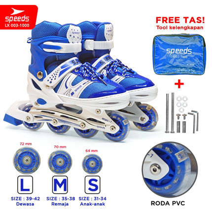SPEEDS Roller Skates for Kids and Adults, Power King Inline Skates, Full Rubber PU Light-Up Wheels, 1 imported item 003-1000