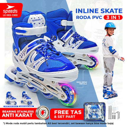 SPEEDS Roller Skates for Kids and Adults, Power King Inline Skates, Full Rubber PU Light-Up Wheels, 1 imported item 003-1000