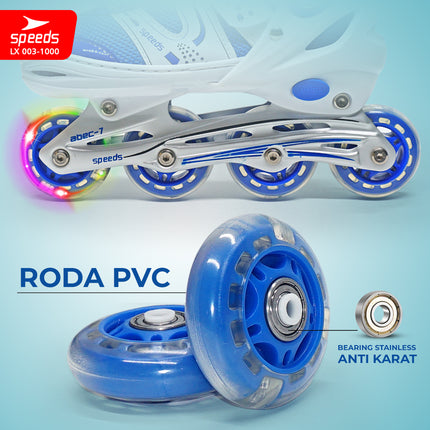 SPEEDS Roller Skates for Kids and Adults, Power King Inline Skates, Full Rubber PU Light-Up Wheels, 1 imported item 003-1000