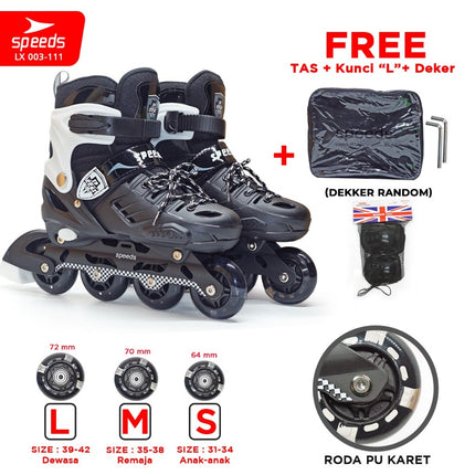 SPEEDS Kids and Adult Inline Roller Skates Full PU Rubber Wheels 003-111
