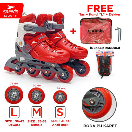 SPEEDS Kids and Adult Inline Roller Skates Full PU Rubber Wheels 003-111