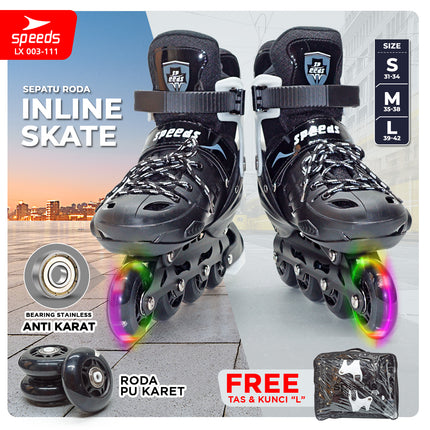 SPEEDS Kids and Adult Inline Roller Skates Full PU Rubber Wheels 003-111
