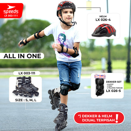 SPEEDS Kids and Adult Inline Roller Skates Full PU Rubber Wheels 003-111