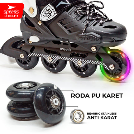 SPEEDS Kids and Adult Inline Roller Skates Full PU Rubber Wheels 003-111