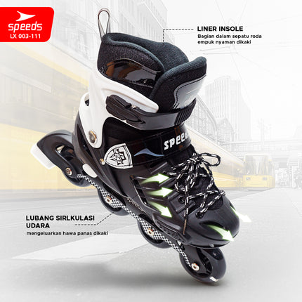 SPEEDS Kids and Adult Inline Roller Skates Full PU Rubber Wheels 003-111