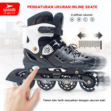 SPEEDS Kids and Adult Inline Roller Skates Full PU Rubber Wheels 003-111